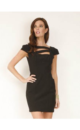 Cut Out Structure Dress in Black