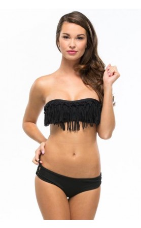L*Space Dolly Knotted Bandeau Top in Black