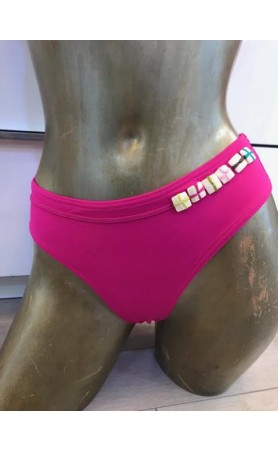 Fuchsia Scoop Detail Bikini Bottom